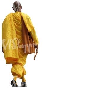 buddhist monk walking