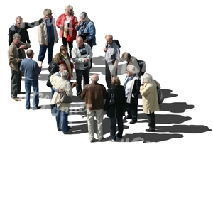 cut out group of people seen from above