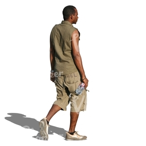 cut out black man walking