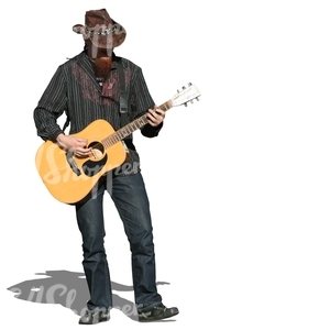 cut out man playing a guitar