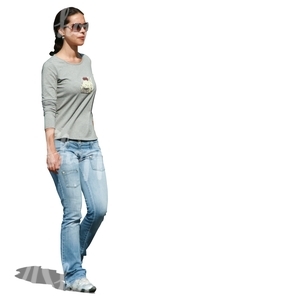 woman in jeans walking