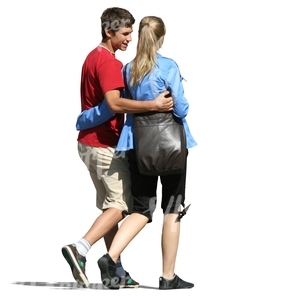 couple walking arm in arm