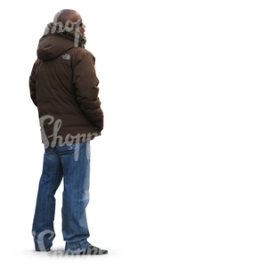 black man in a winter jacket standing