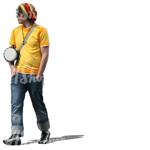 man with a drum standing