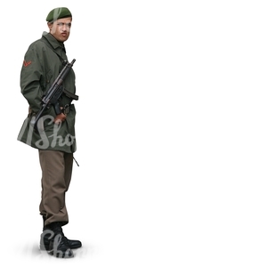 soldier with a gun standing