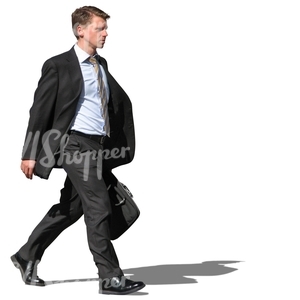 businessman with a suitcase walking