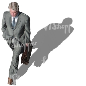 businessman walking seen from above