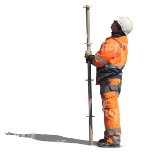 construction worker with a helmet looking up