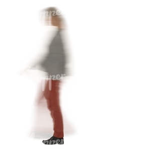 motion blur image of a woman walking