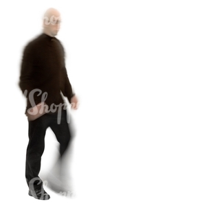 motion blur image of a man in black