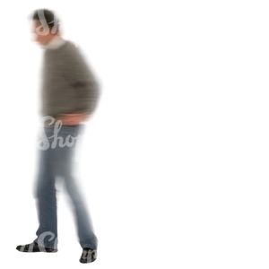 motion blur image of a man walking