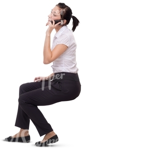 office worker sitting and talking on the phone