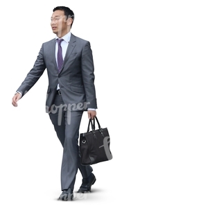 asian businessman with a handbag