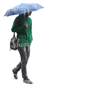 man with an umbrella walking in the rain