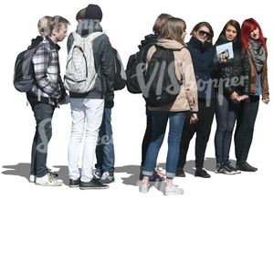 group of young people standing