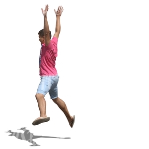 man jumping up in the air