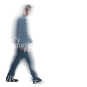 motion blur image of a man walking