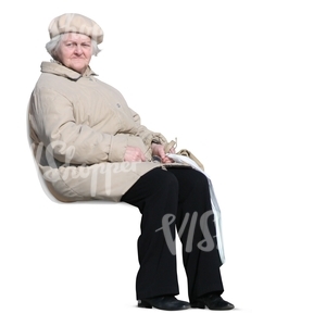 elderly woman sitting