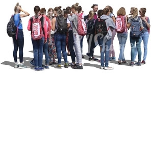 big group of girls standing together