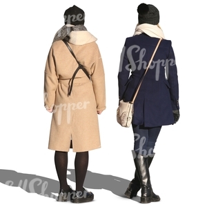 two women in winter coats