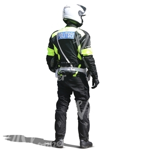 traffic policeman with a helmet standing