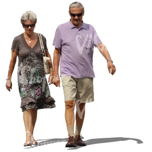 middle-aged couple walking