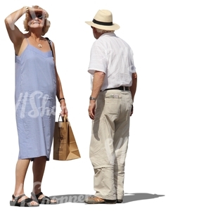 elderly couple standing