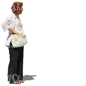 cut out elderly woman standing