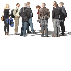 goup of people standing in a circle