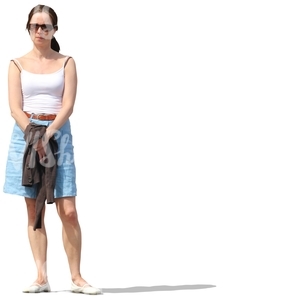 cut out woman with sunglasses standing