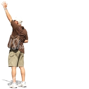 cut out man standing and waving