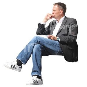 man sitting and thinking