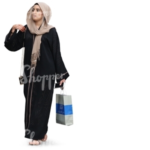 muslim woman with shopping bags