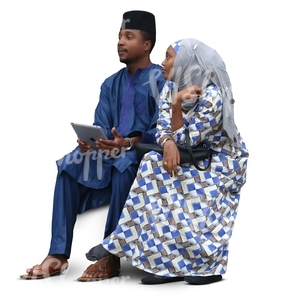 african muslim couple sitting