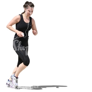 woman with headphones jogging