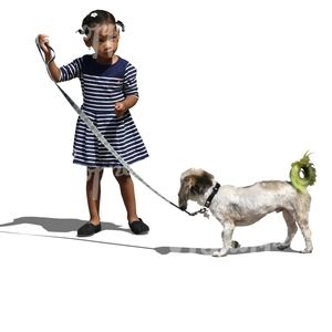 african girl with a dog