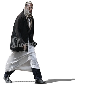 black muslim man walking