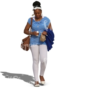 cut out african woman walking