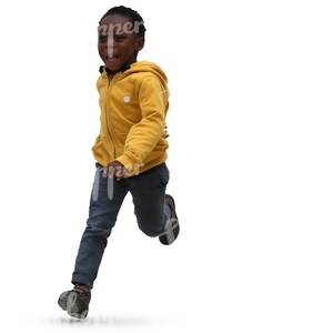 cut out black boy running