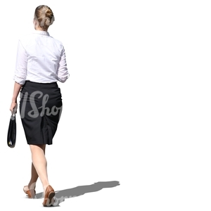 cut out businesswoman walking