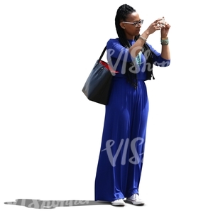 cut out black woman taking a picture