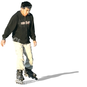 asian man roller skating