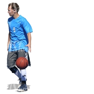 young man playing basketball