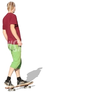 cut out teenager riding a skateboard