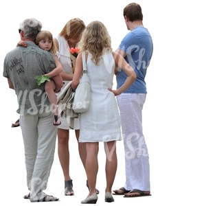 group of people with flowers standing together