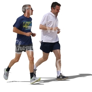 two men jogging and talking