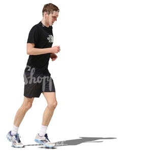 cut out young man jogging