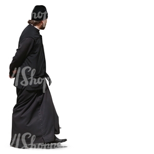 cut out orthodox monk walking