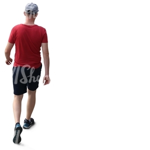 cut out man in shorts walking