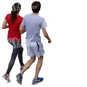 a couple jogging